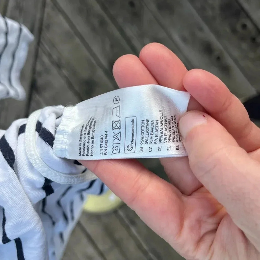 H&M ~ Striped Long Sleeve Body Suit - Picture 4 of 5
